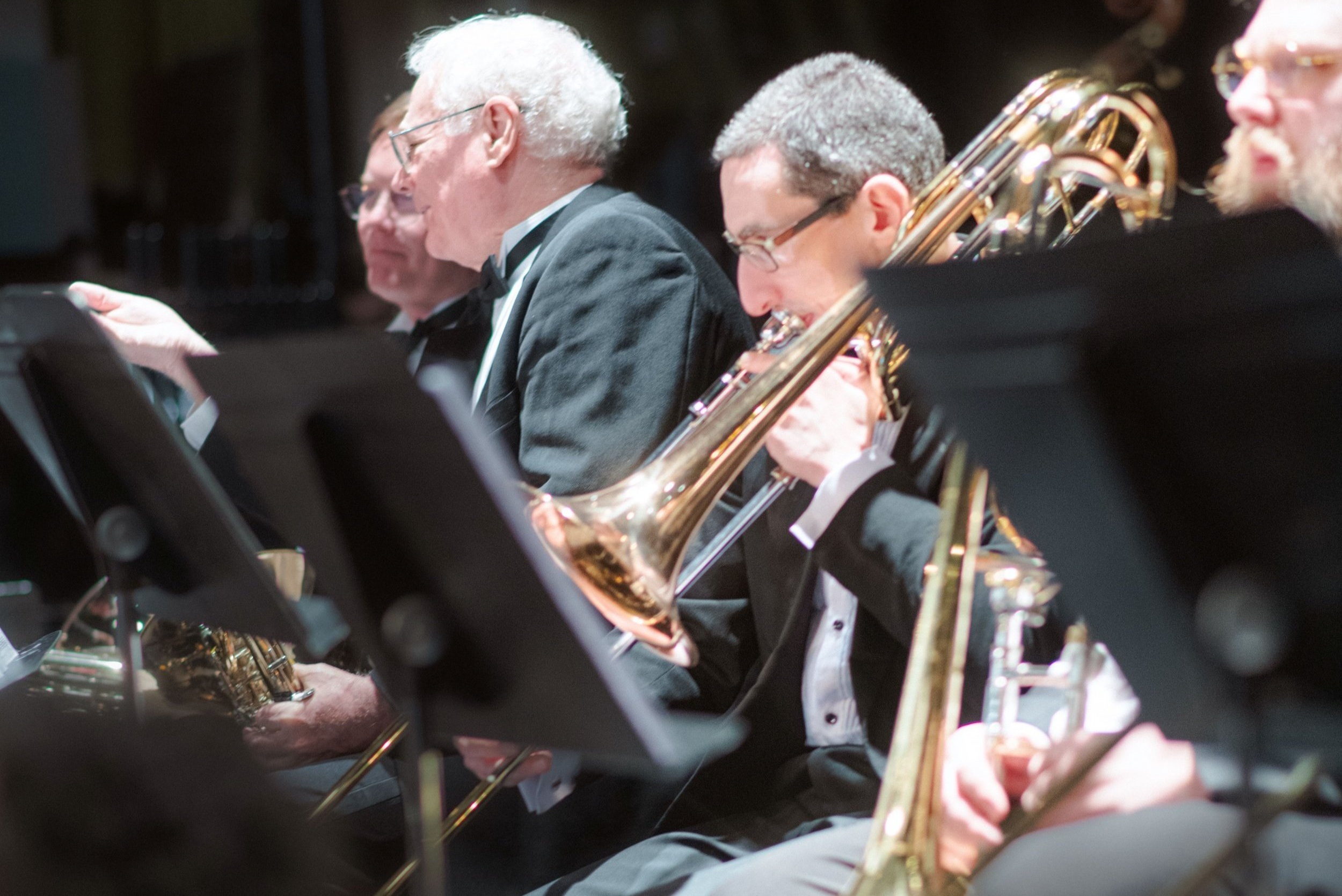 Glens Falls Symphony trombone section performing
